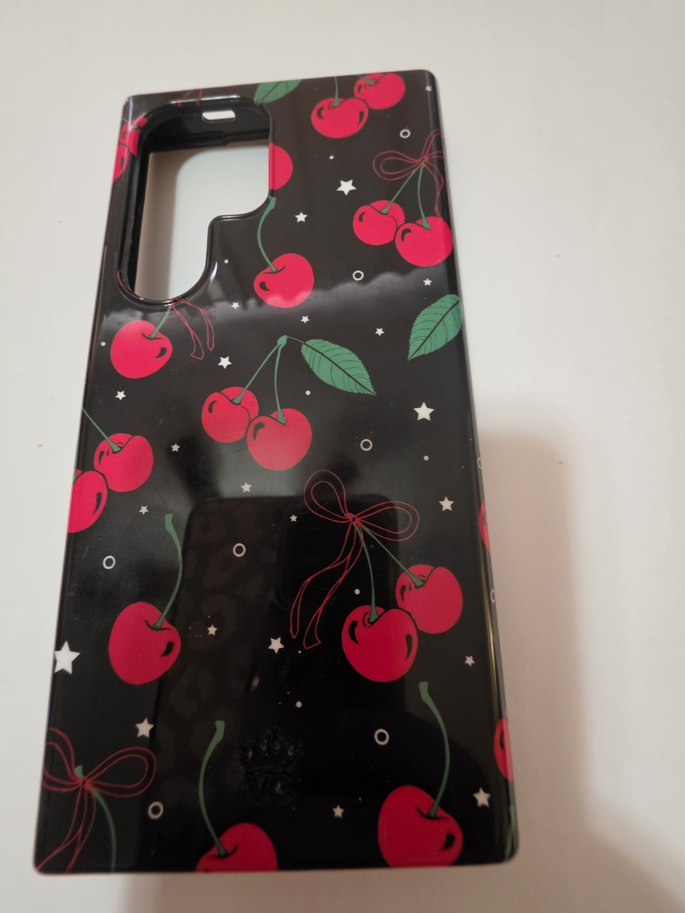 Black Cherry Print Velvet Caviar Phone Case-Samsung S24 Ultra